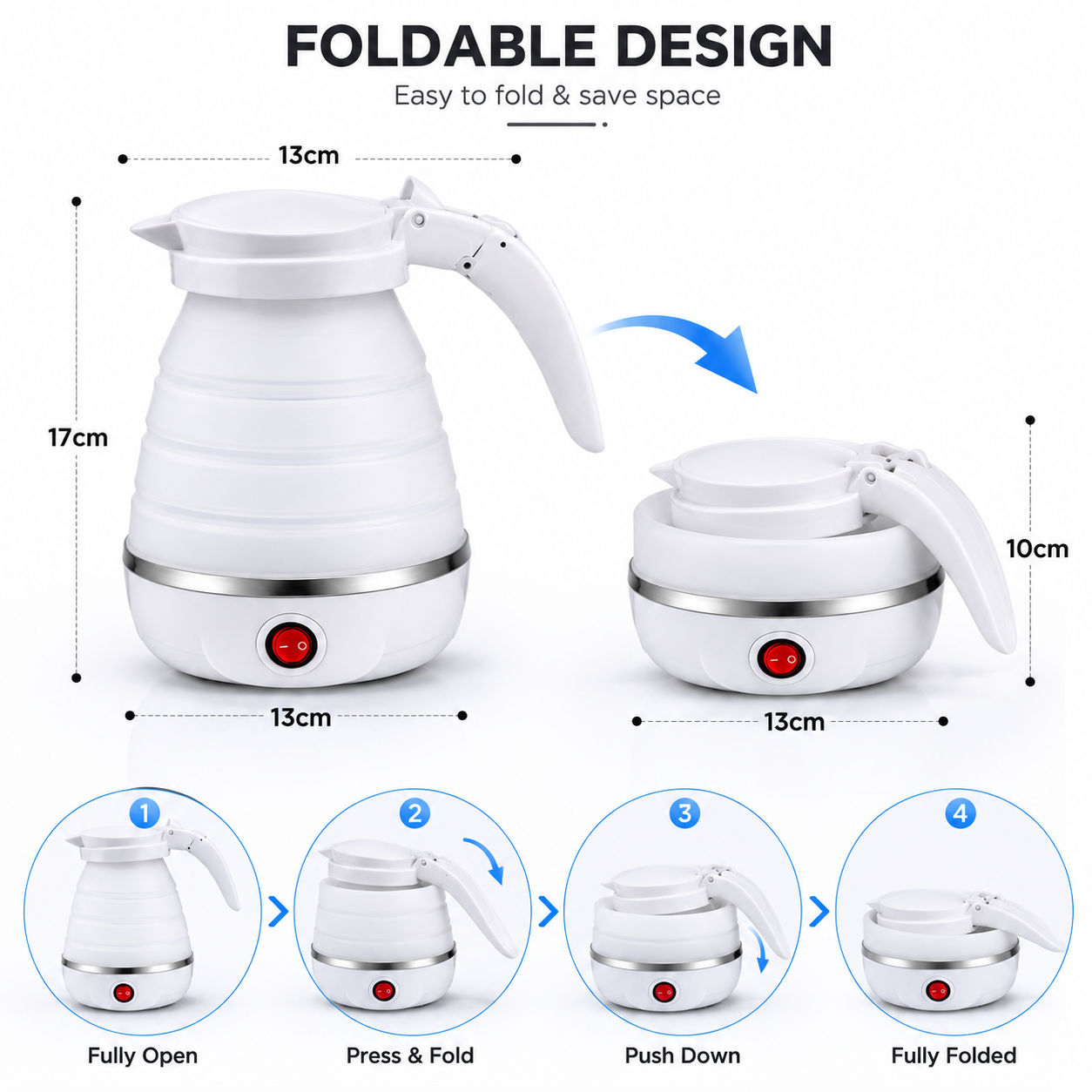 600ml Portable Foldable Electric Kettle